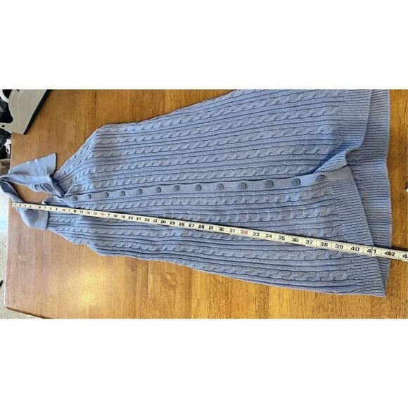 Pink Rose Aster Blue Maxi Halter Sweater Dress Size L New - Picture 8 of 10